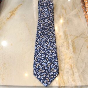Salvatore Ferragamo Blue and Yellow Floral Tie
